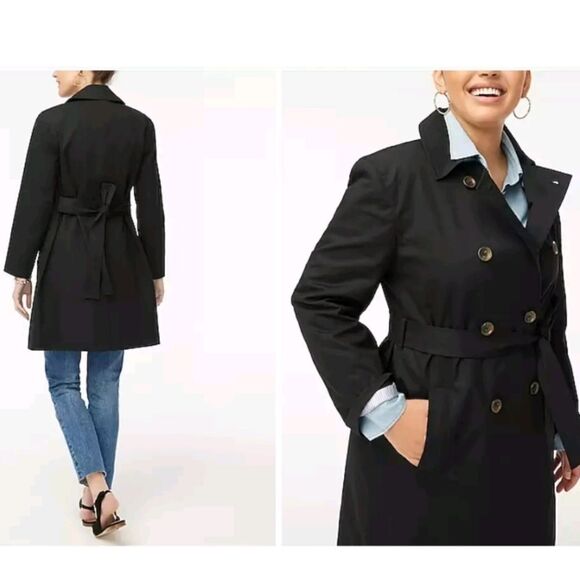 J. Crew Jackets & Blazers - J.Crew Cotton Trench Coat Black Size 22